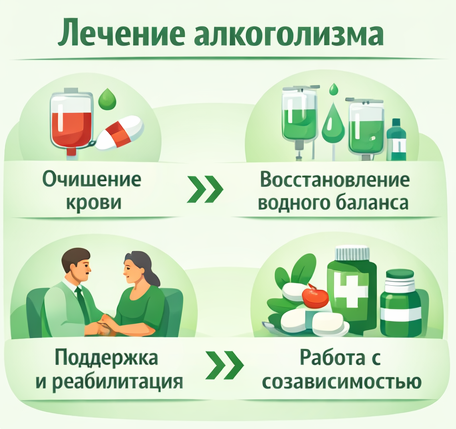 лечение алкоголизма в Кондопоге этапы